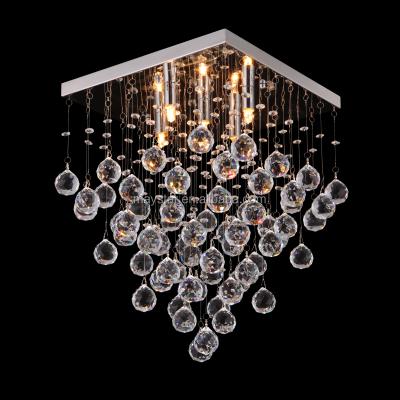 China Modern Modern Indoor Square Suspended Crystal Pendant Light Ceiling Lamp for sale