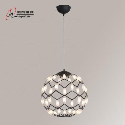 China Modern High Lumen Modern Globe Round Cage LED Pendant Light for sale