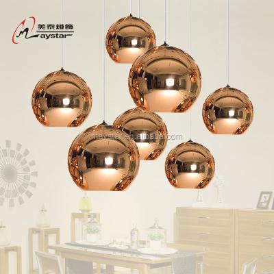 China TomDixon Art Unique Glass Global Round Ball Pendant Light Modern Ball Pendant Lamp Gold/Chrome/Hanging Rose Gold Color for sale