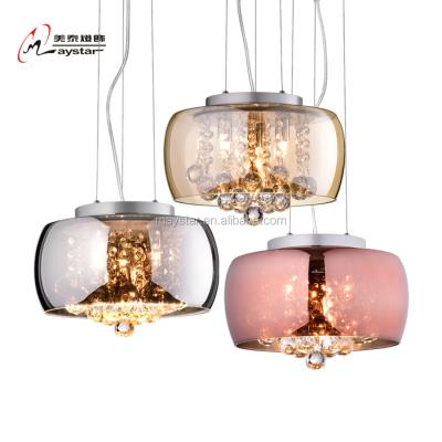 China Art Unique Modern Glass Lantern Modern Shade Low Crystal Glass Pendant Light G9 Home Decor for sale