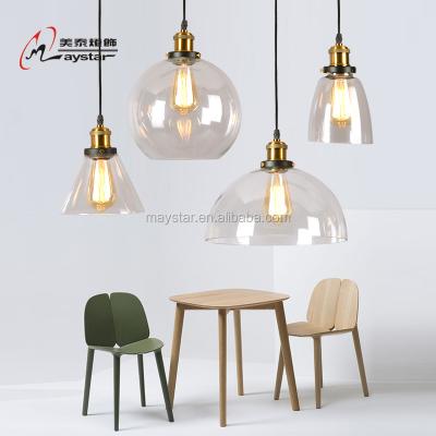 China Simple Modern Post Style Nordic Vintage Glass Hanging Pendant Light for sale