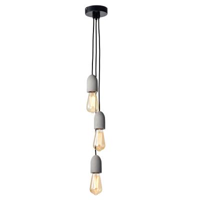 China Industrial Style Triple Concrete Hanging Pendant Light for sale