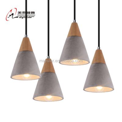 China Modern Contemporary Hot Selling Cement Pendant Lamp E27 Wooden Concrete Base With Different Colors for sale