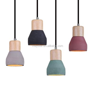 China Industrial Rustic Simple Style Nordic E27 Concrete Cement Socket Hanging Industrial Pendant Light for sale