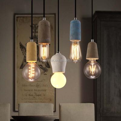 China Industrial Warm Industrial Rustic Concrete Light Bar Cafe Pendant Cement Hanging Lamp for sale