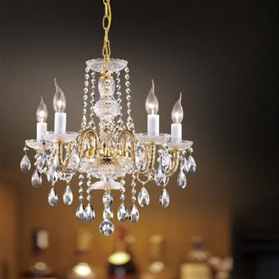 China Modern Unique Art Fancy Crystal Chandelier Pendant Light with E14 Base 5 Candle Hamulus Bulb for sale