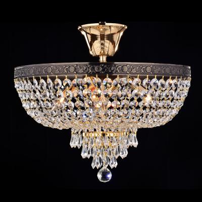 China Traditional Decoration Vintage Gold Hotel Villa Crystal Chandelier Ceiling Light for sale