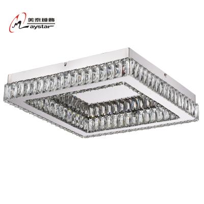 China Modern Decorative Vintage LED Square Crystal Ceiling Light for sale