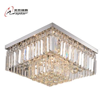 China Vintage Two-Layer Modern Decorative Square Crystal Ceiling Light for sale