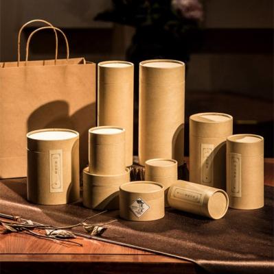 China Biodegradable Empty Round Paper Candle Wrapping Paper Box Food Deodorant Tubes Packaging Paper Tube For Tea for sale