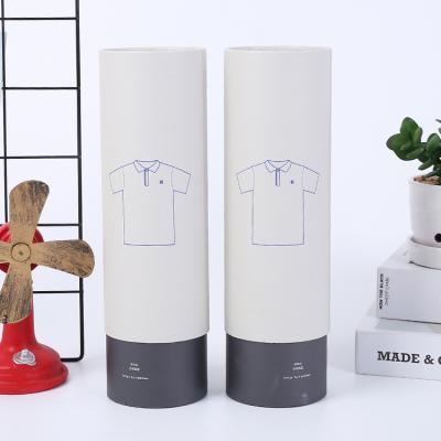 China Biodegradable custom size cylinder box printing logo container packaging white paper tube packaging for cloth underwear cover for sale