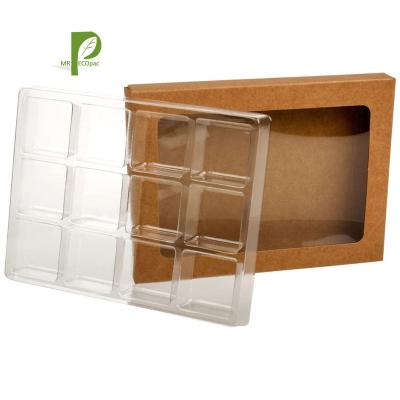 China Recyclable Custom Color Wax Melt Incense Kraft Paper Drawer Packaging Box 12 Cavity With Clear Window for sale