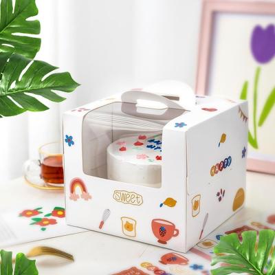 China Wholesale Disposable Cheap Custom Cupcake Handle Box Cake Boxes for sale