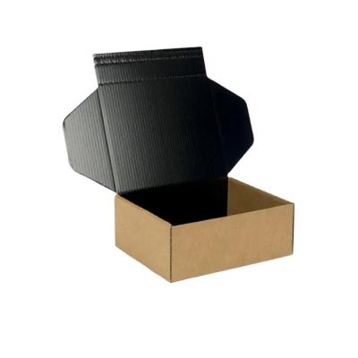 China Recycled Materials Self Adhesive Closure Black Cardboard Boxes For E-commerce for sale