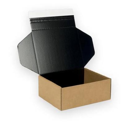 China Matt Black Self Adhesive Materials Closing Box Recycled Postal Cardboard Boxes For E-commerce for sale