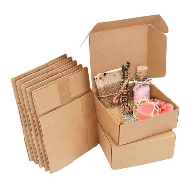 China Recyclable Easy Assemble Custom Brown Kraft Paper Jewelry Presentation Favor Box Gift Boxes For Party for sale