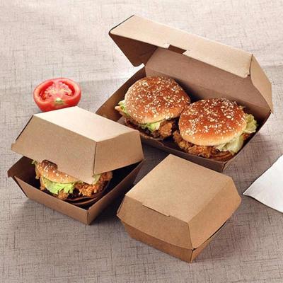 China Recyclable Disposable Dessert Container Kraft Paper Lunch Box For Fast Food Packaging Take Away Food Container Paper Boxes for sale