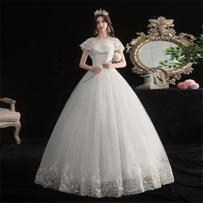 China New OEM Luxury Lace Wedding Dress Vestido De Noiva 2021 Breathable Lace Up Vintage Wedding Princess Wedding Dresses Ball Gown Dress for sale