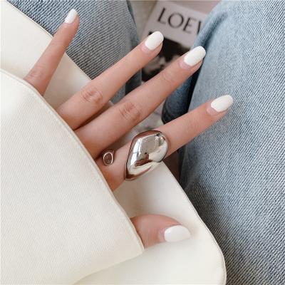 China Vintage Fashion Street Avant-garde Sexy Metal Water Drop Smooth Ring for sale