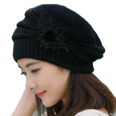 China COMMON Ladies Korean Style Autumn And Winter Warm Thickened Knitted Woolen Hat for sale