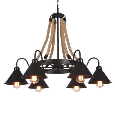 China Modern High Quality Black Wrought Iron Chandelier Light Control Hanging Chandeliers With Chains for sale