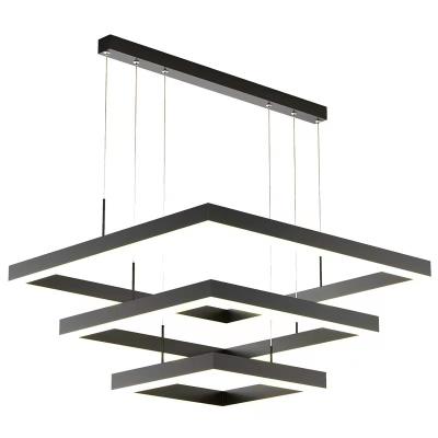 China Modern Led Chandeliers Ceiling Light Hotel Bedroom Black Square Led Modern Luxury Pendant Lamp Chandelier,Hanging Light,Chandeliers for sale