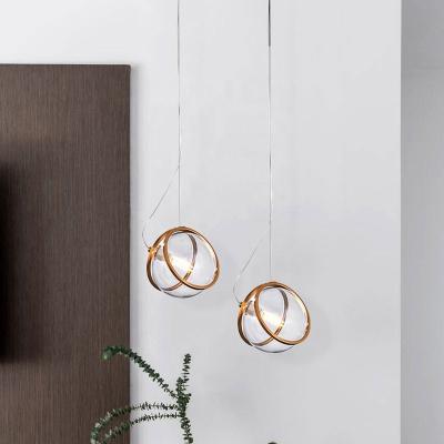 China Modern Clear Glass Ball Chandeliers Customized Nordic Modern Mini Pendant Lamp Beside Pendant Light for sale