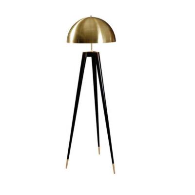 China Modern Vintage Shade Brass Tripod Ground Floor Lamps Black Luxury Decorative Metal Tripod Floor Standing Light for sale