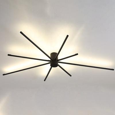 China Modern Minimalist Modern Ceiling Chandelier Lamps Black Aluminum Led Bedroom Living Room Acrylic Simple Art Decor Ceiling Lamp for sale