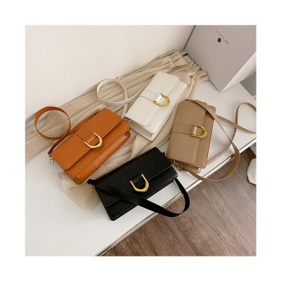 China Fashion PU Leather Women's Bags Women's Fashion Solid Color Small Shoulder Girls Armpit Handbag for sale