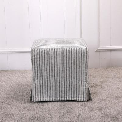 China Living Room Furniture Removable Cover Ottoman Storage Stool Square Fabric Chair Stool for sale