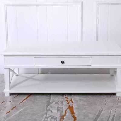 China Solid wood coffee table Nordic minimalist rectangular living room white solid wood coffee table for sale