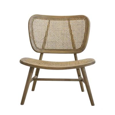 China Convertible Luxury Furniture Solid Wood Woven Rattan Dining Chair Fashion Furniture Rattan Leisure Armchair for sale