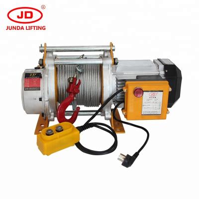 China Hot Sale Lifting Goods Capacity 1t 220v Electric Wire Rope Hoist With Hand / Electric Trolley for sale