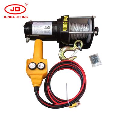 China High Quality CRANES Winch 12v 24v 3000LB Small Portable Electric Winch 4x4 for sale