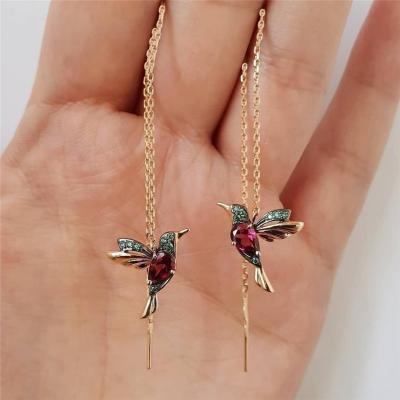 China CLASSIC fashion little bird drop long hanging earrings for stylish tassel earring women girl jewelry personality gift for sale