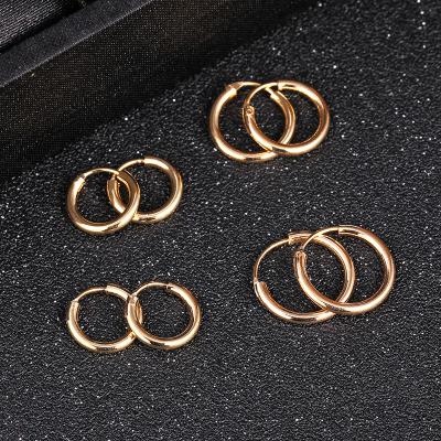 China CLASSIC 4 pairs/size circle small women girl fashion hip-hop earrings jewelry 4 size punk earring set simple round stud earring for sale