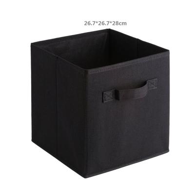 China New Sustainable Wholesale Non-woven Cloth Large Folding Storage Box With Handle for sale