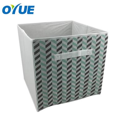 China OYUE Sustainable Custom Cylinder Printing Non Woven Foldable Fabric Storage Box for sale