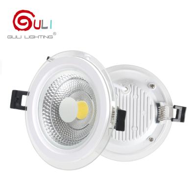 China Patented Private Mold Modern Design COB 5w 7w 12w 18w 25w 30w Indoor Recessed Glass Led Panel Light for sale