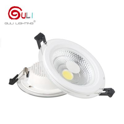 China Patented Glass Cob 5w 7w 12w 18w 25w 30w Mold Private High Output Recessed Glass Led Panel Light for sale