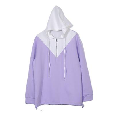 China Anti-wrinkle New design Drawstring Hood quilt patchwork oversized hoodie for Women for sale