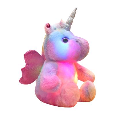 China Valentine's Day Gift Valentine's Day Gift 30cm LED Light Up Unicorn Stuffed Animals Plush Toy Wholesale Gifts For Kids for sale