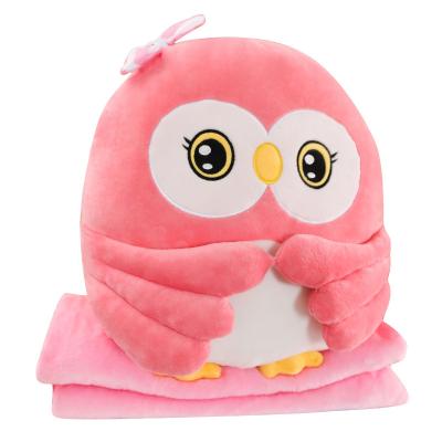 China Custom Plush Stuffed Plush Blanket Stuffed Plush Animal Toys With Blanket For Girls Gifts for sale