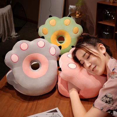 China Home Decoration New Arrival Cat Paw Pillow Office Napping Soft Plush Pillow for sale