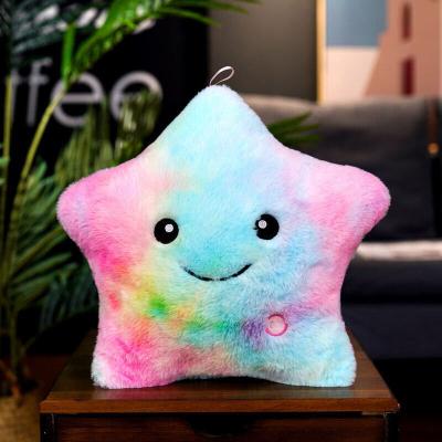 China Lovely Best Selling Luminous Pillow Toys Led Memory Light Decorative Pillow Plush Colorful Stars For Kids Christmas Toys Birthday Gift for sale