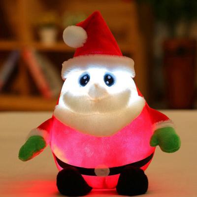 China Sing it & ALIJIA Christmas Luminous Wholesale Plush Stuffed Cute Soft Toys Santa Claus Doll Ornament Snowman For Kids for sale