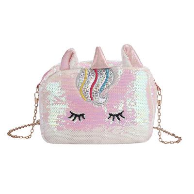 China 2022 Kawaii Unicorn Money Bag Glitter High Quality Glitter Cross - Body Bag for sale