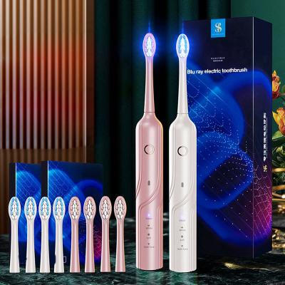 China With Blue Light Sterilization Whitening OEM Customized Soft Logo High Quality Waterproof Smart Tooth Whitening Kit Electronic Led Light Toothbrush for sale