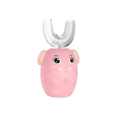 China Cartoon Touching Little Elephant 360 Full Oral Cleaning Automatic Electric Toothbrush U-shaped Children Cartoon for sale